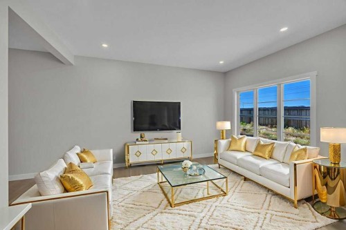 203 Homestead Common Ne, Calgary, AB - Indoor Photo Showing Living Room