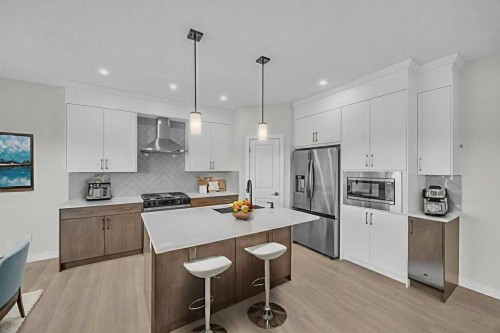 203 Homestead Common Ne, Calgary, AB - Indoor Photo Showing Kitchen With Stainless Steel Kitchen With Upgraded Kitchen