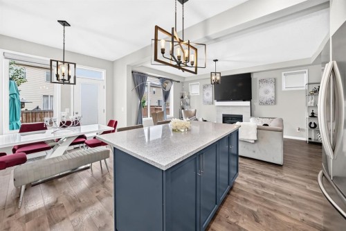 446 Windrow Common Sw, Airdrie, AB - Indoor With Fireplace