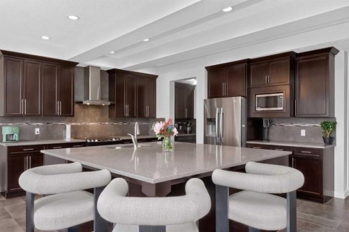 244 Mahogany Bay Se, Calgary, AB - Indoor Photo Showing Kitchen With Stainless Steel Kitchen