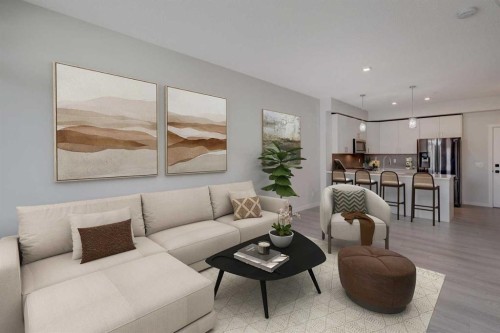 110-214 Sherwood Square Nw, Calgary, AB - Indoor Photo Showing Living Room