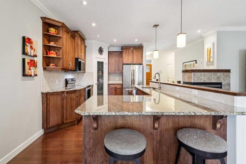 64 Bridle Estates Place Sw, Calgary, AB - Indoor Photo Showing Kitchen With Stainless Steel Kitchen With Upgraded Kitchen
