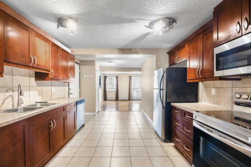 206-2010 35 Avenue Sw, Calgary, AB - Indoor Photo Showing Kitchen With Stainless Steel Kitchen With Double Sink