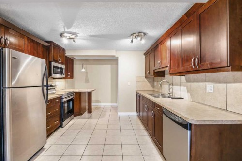 206-2010 35 Avenue Sw, Calgary, AB - Indoor Photo Showing Kitchen With Stainless Steel Kitchen With Double Sink