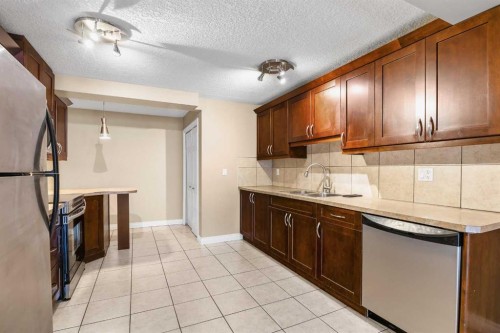 206-2010 35 Avenue Sw, Calgary, AB - Indoor Photo Showing Kitchen With Double Sink