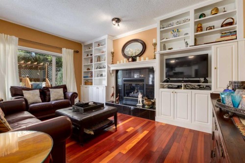142 Springbank Crescent Sw, Calgary, AB - Indoor Photo Showing Living Room With Fireplace