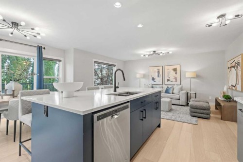 10 Aspen Stone Mews Sw, Calgary, AB - Indoor Photo Showing Kitchen With Double Sink