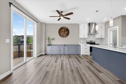 244 Carrington Crescent Nw, Calgary, AB - Indoor Photo Showing Kitchen With Upgraded Kitchen
