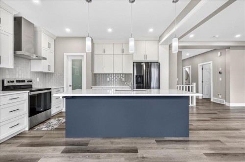 244 Carrington Crescent Nw, Calgary, AB - Indoor Photo Showing Kitchen With Upgraded Kitchen