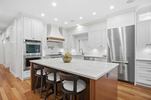 109 Shawnee Place Sw, Calgary, AB - Indoor Photo Showing Kitchen With Upgraded Kitchen