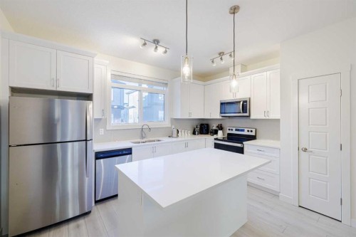 50 Sage Bluff Circle Nw, Calgary, AB - Indoor Photo Showing Kitchen With Stainless Steel Kitchen With Upgraded Kitchen