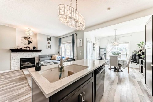 485 Cimarron Boulevard, Okotoks, AB - Indoor With Fireplace