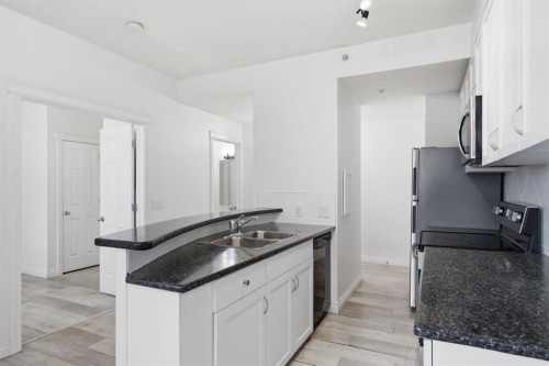 438-930 Centre Avenue Ne, Calgary, AB - Indoor Photo Showing Kitchen With Double Sink