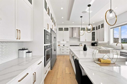 201 Milton Road, Conrich, AB - Indoor Photo Showing Kitchen With Upgraded Kitchen