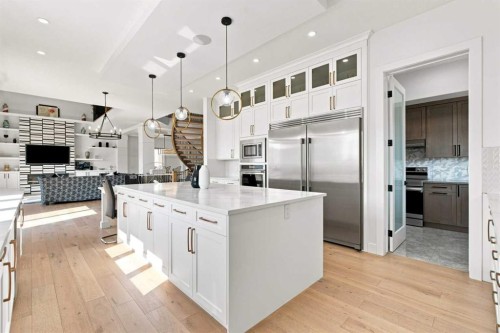 201 Milton Road, Conrich, AB - Indoor Photo Showing Kitchen With Stainless Steel Kitchen With Upgraded Kitchen