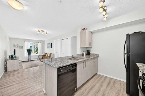 3222-4641 128 Avenue Ne, Calgary, AB - Indoor Photo Showing Kitchen With Double Sink