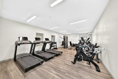 3222-4641 128 Avenue Ne, Calgary, AB - Indoor Photo Showing Gym Room