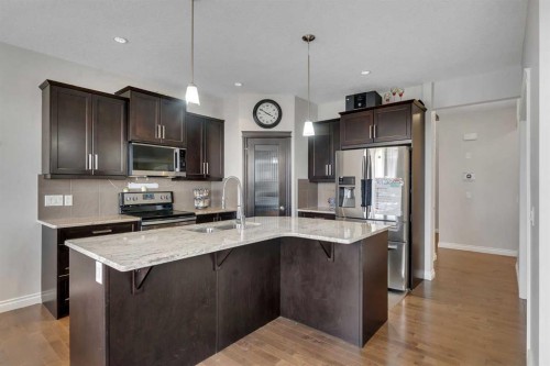 288 Evansborough Way Nw, Calgary, AB - Indoor Photo Showing Kitchen With Stainless Steel Kitchen With Upgraded Kitchen