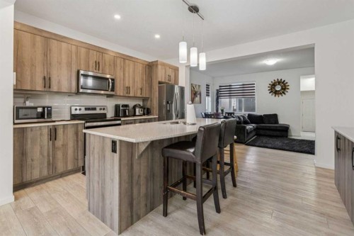 223 Carrington Circle, Calgary, AB - Indoor Photo Showing Kitchen With Upgraded Kitchen
