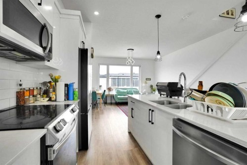 241 Saddlepeace Crescent Ne, Calgary, AB - Indoor Photo Showing Kitchen With Double Sink