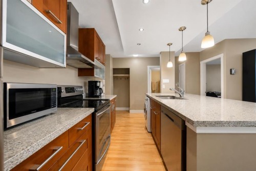 408-1027 Cameron Avenue Sw, Calgary, AB - Indoor Photo Showing Kitchen With Upgraded Kitchen
