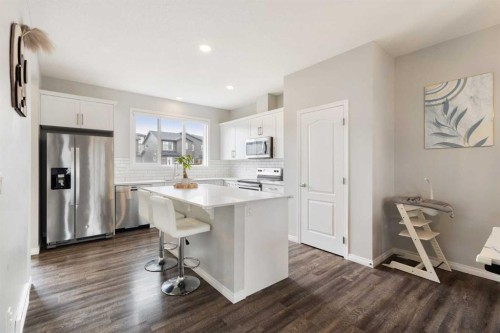 28 Seton Terrace Se, Calgary, AB - Indoor Photo Showing Kitchen With Stainless Steel Kitchen With Upgraded Kitchen