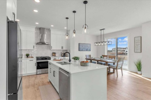 319 Kinniburgh Loop, Chestermere, AB - Indoor Photo Showing Kitchen With Double Sink With Upgraded Kitchen