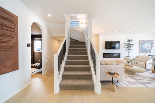 341 West Grove Lane Sw, Calgary, AB - Indoor With Fireplace