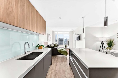 2908-1122 3 Street Se, Calgary, AB - Indoor Photo Showing Kitchen With Double Sink With Upgraded Kitchen
