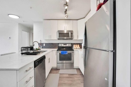 1312-181 Skyview Ranch Manor Ne, Calgary, AB - Indoor Photo Showing Kitchen With Stainless Steel Kitchen With Upgraded Kitchen