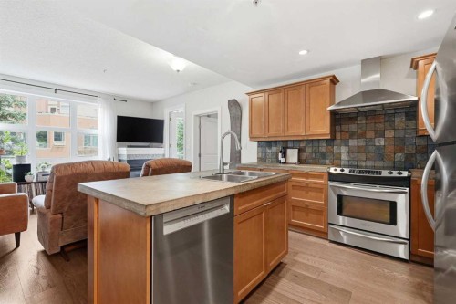 305-532 5 Avenue Ne, Calgary, AB - Indoor Photo Showing Kitchen With Double Sink