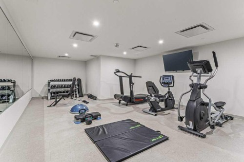 409-1105 Spring Creek Drive, Canmore, AB - Indoor Photo Showing Gym Room