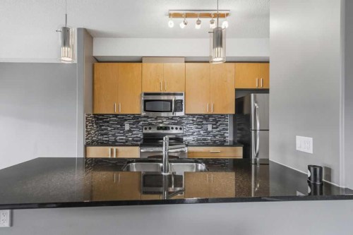 402-11 Millrise Drive Sw, Calgary, AB - Indoor Photo Showing Kitchen With Upgraded Kitchen