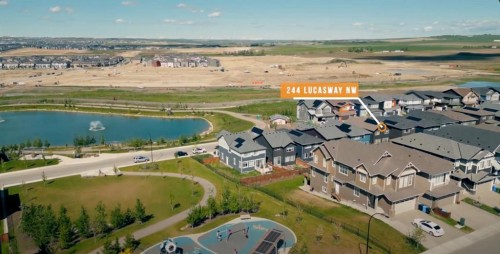 244 Lucas Way Nw, Calgary, AB - Outdoor With Body Of Water With View