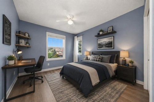 204 Eversyde Mews Sw, Calgary, AB - Indoor Photo Showing Bedroom