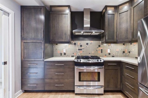 224 10A Street Nw, Calgary, AB - Indoor Photo Showing Kitchen With Stainless Steel Kitchen