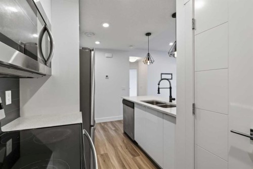 214 Seton Passage Se, Calgary, AB - Indoor Photo Showing Kitchen With Double Sink With Upgraded Kitchen