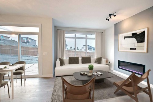 12 Topaz Place, Cochrane, AB - Indoor Photo Showing Living Room With Fireplace