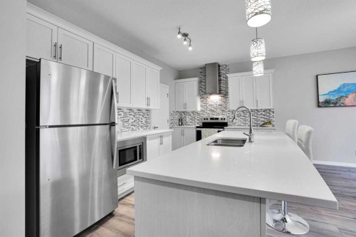 50 Cityside Terrace Ne, Calgary, AB - Indoor Photo Showing Kitchen With Stainless Steel Kitchen With Double Sink With Upgraded Kitchen