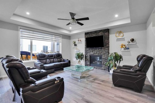 50 Cityside Terrace Ne, Calgary, AB - Indoor Photo Showing Living Room With Fireplace