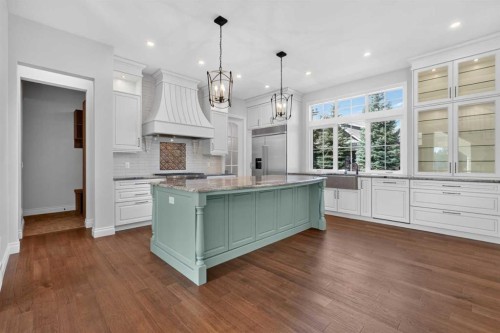 8 Spring Valley Lane Sw, Calgary, AB - Indoor Photo Showing Kitchen With Upgraded Kitchen