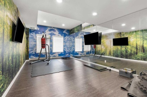1425-76 Cornerstone Passage Ne, Calgary, AB - Indoor Photo Showing Gym Room