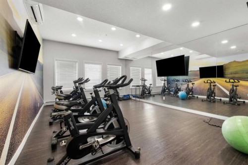 1425-76 Cornerstone Passage Ne, Calgary, AB - Indoor Photo Showing Gym Room
