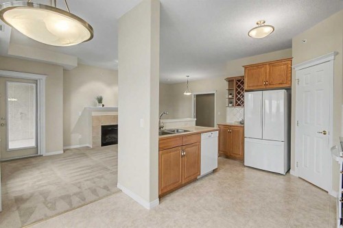 205-15 Everstone Drive Sw, Calgary, AB - Indoor Photo Showing Kitchen With Double Sink