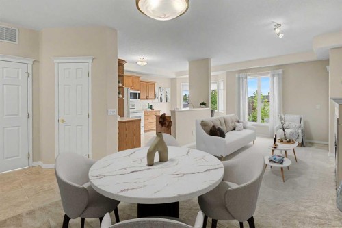 205-15 Everstone Drive Sw, Calgary, AB - Indoor Photo Showing Dining Room