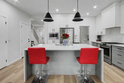 67 Copperhead Grove Se, Calgary, AB - Indoor Photo Showing Kitchen With Upgraded Kitchen