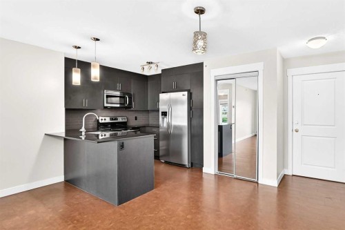 1411-240 Skyview Ranch Road Ne, Calgary, AB - Indoor Photo Showing Kitchen With Stainless Steel Kitchen