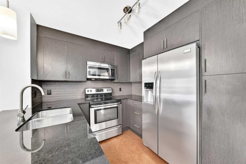 1411-240 Skyview Ranch Road Ne, Calgary, AB - Indoor Photo Showing Kitchen With Stainless Steel Kitchen With Double Sink With Upgraded Kitchen