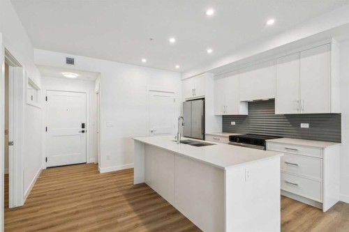 6107-1808 Mahogany Boulevard Se, Calgary, AB - Indoor Photo Showing Kitchen With Double Sink With Upgraded Kitchen