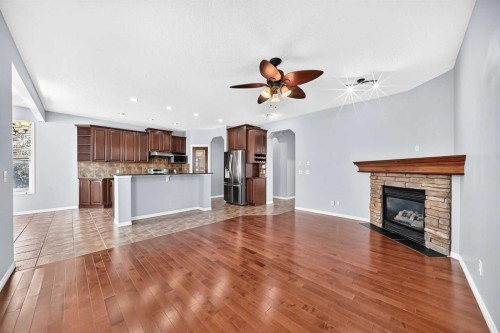 214 Royal Birch Heath Nw, Calgary, AB - Indoor With Fireplace